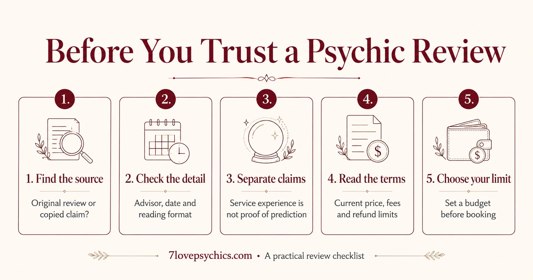 Five practical checks before trusting a psychic review